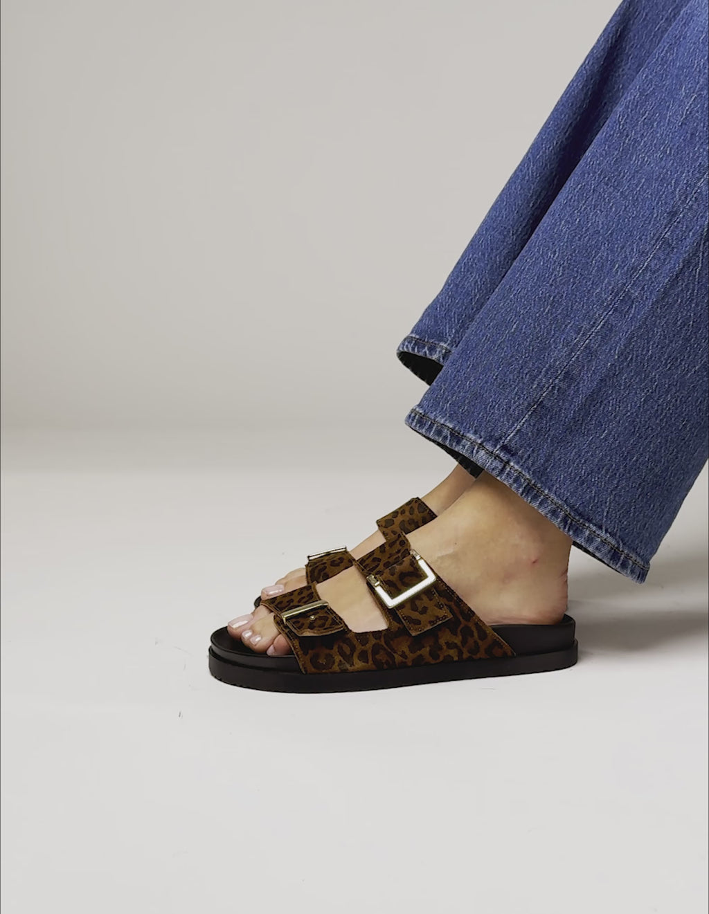 Ampio Mules - Leopard suede