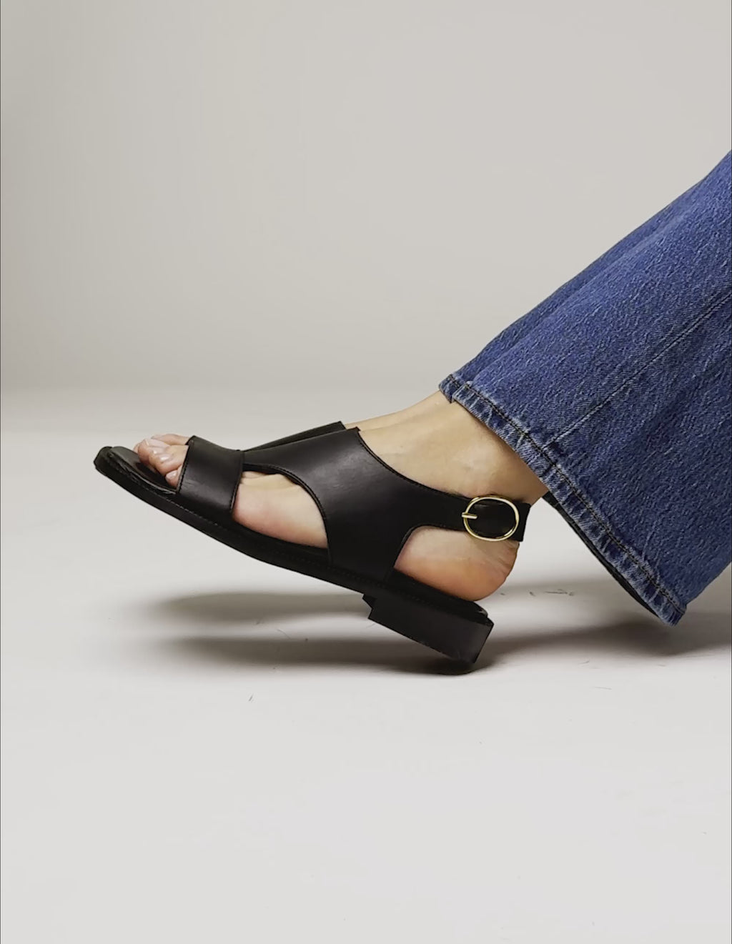 Corte Sandals - Black Leather