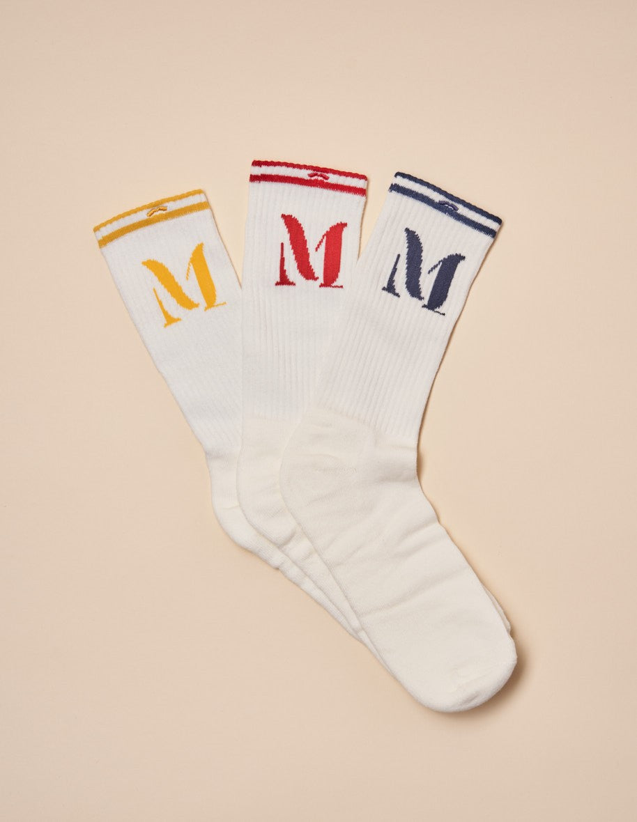 Pack de 3 Chaussettes - Sport roller M jaune bleu rouge