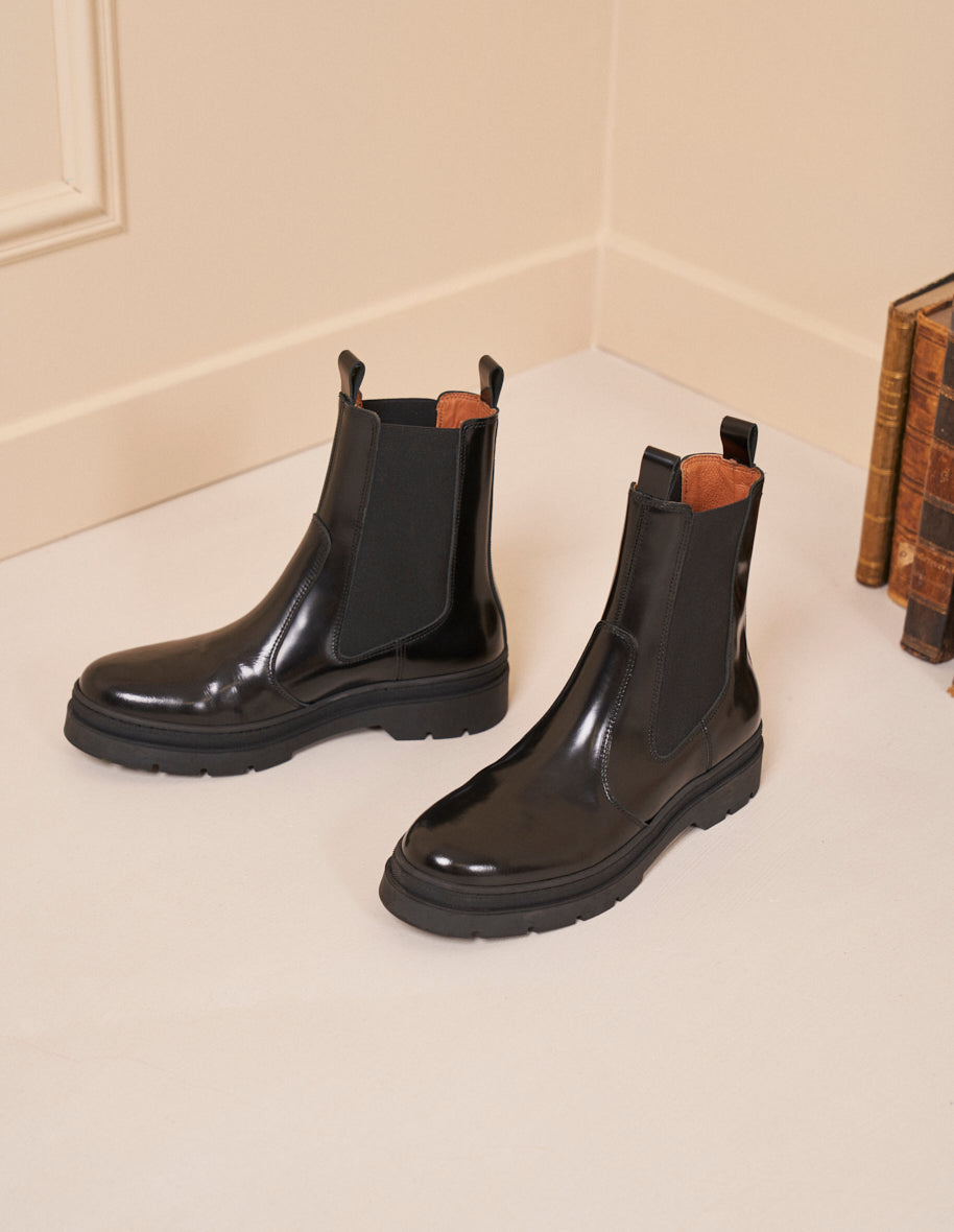 Bottines Thomas - Cuir box noir