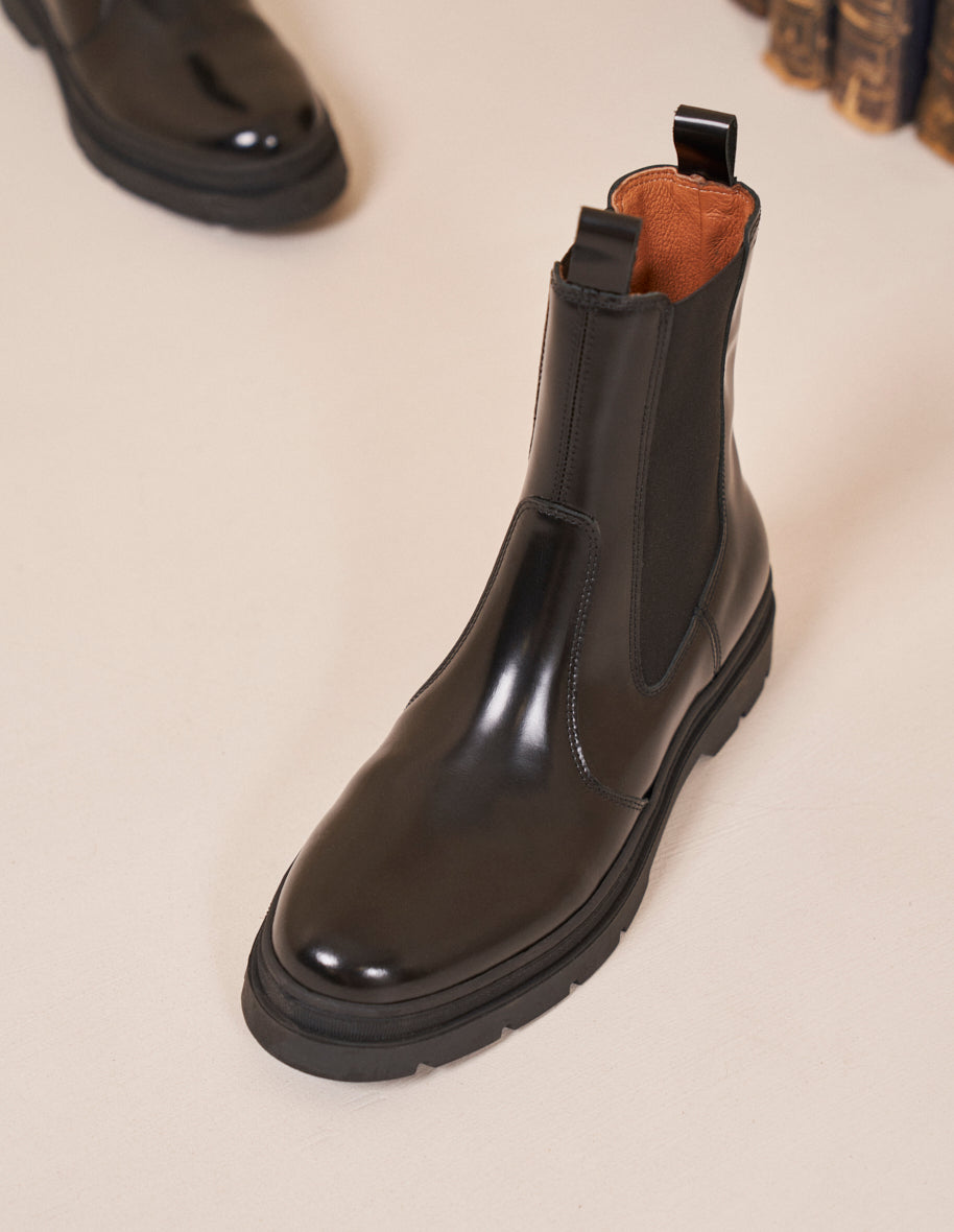 Bottines Thomas - Cuir box noir